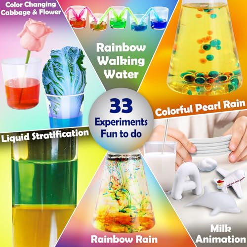 UNGLINGA 33 Experiments Science Kit for Kids - STEM Learning with Volcano, Lava Lamp, and More