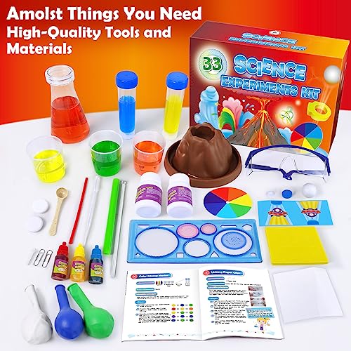 UNGLINGA 33 Experiments Science Kit for Kids - STEM Learning with Volcano, Lava Lamp, and More