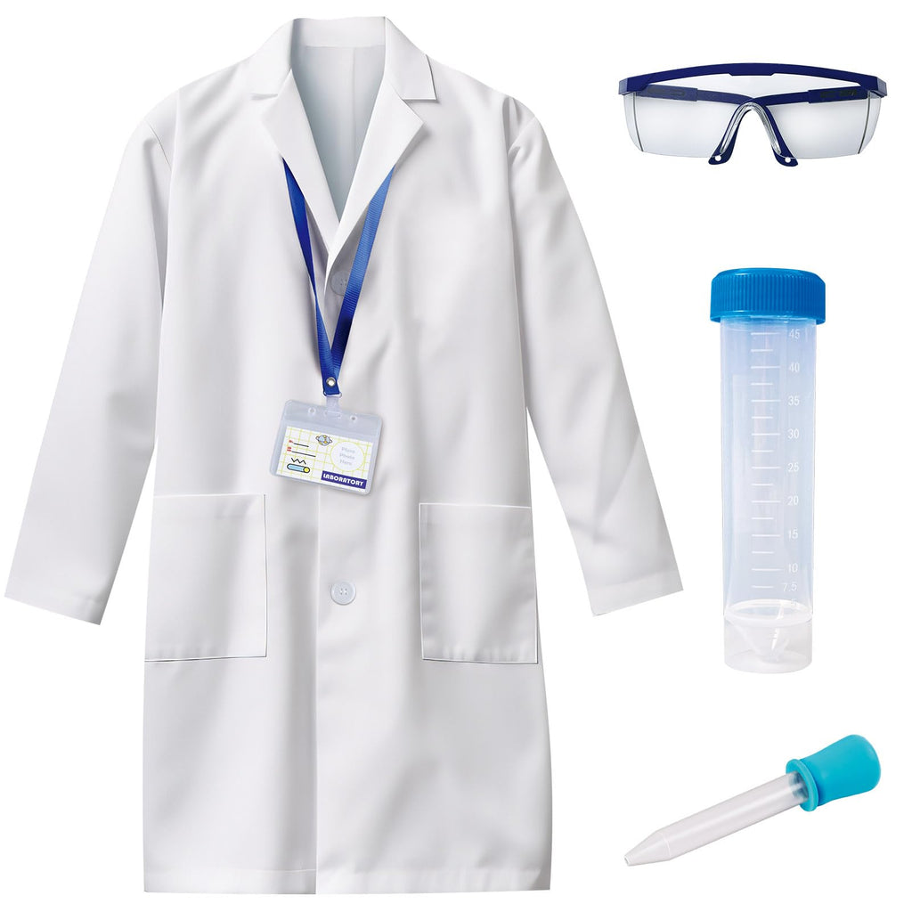 UNGLINGA Kids Lab Coat Costume with Goggles, ID Card & Test Tube