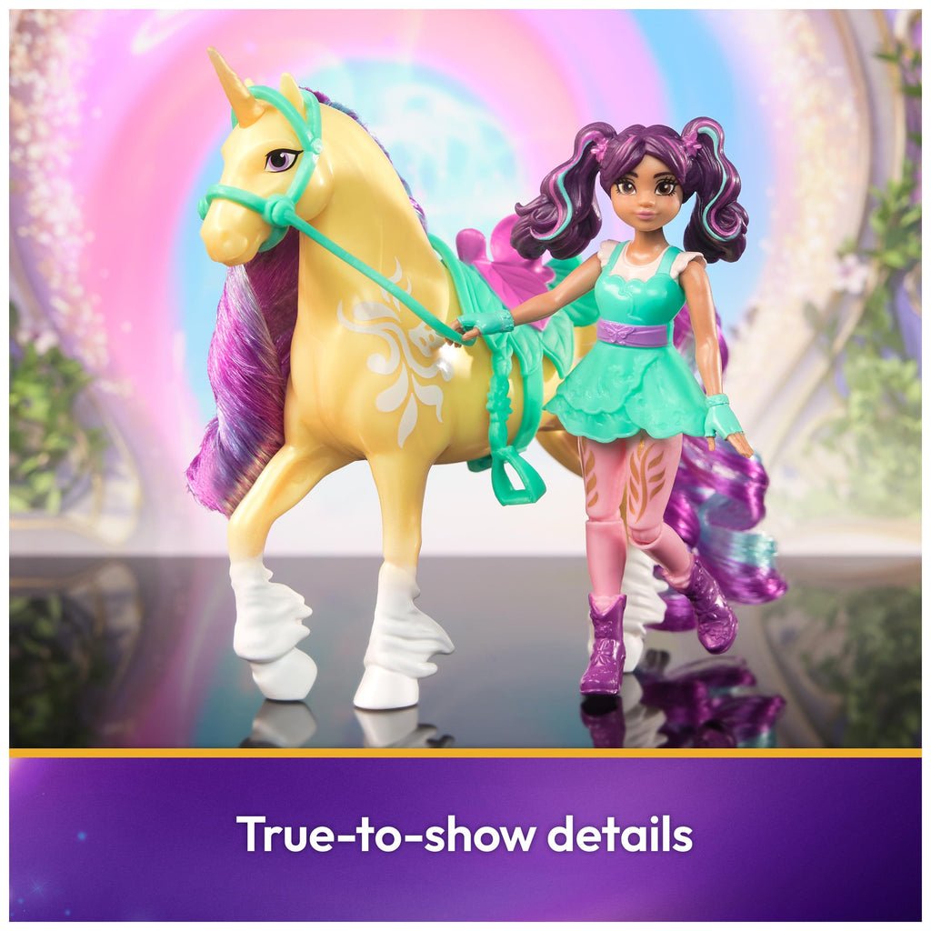Unicorn Academy Ava & Leaf Doll and Unicorn Set with Accessories and Hair Tool