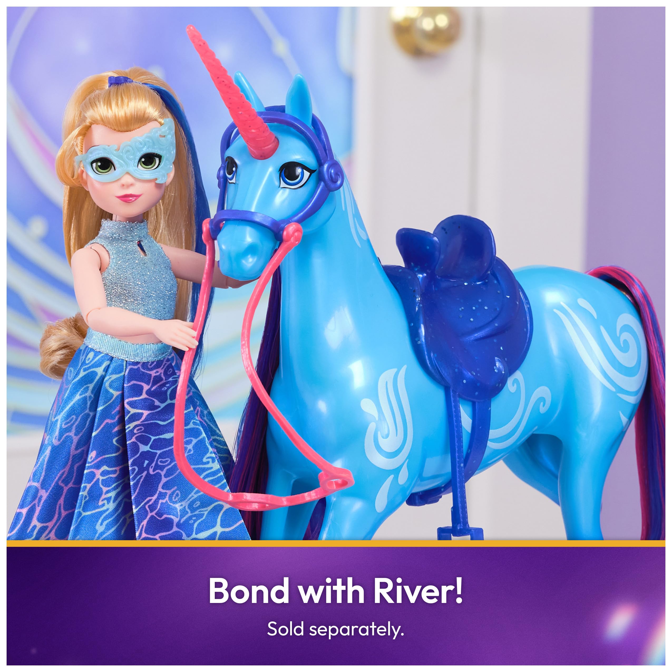 Unicorn Academy Isabel Masquerade Ball Doll with 11 Accessories, 9.5” Posable Doll for Girls Ages 4+