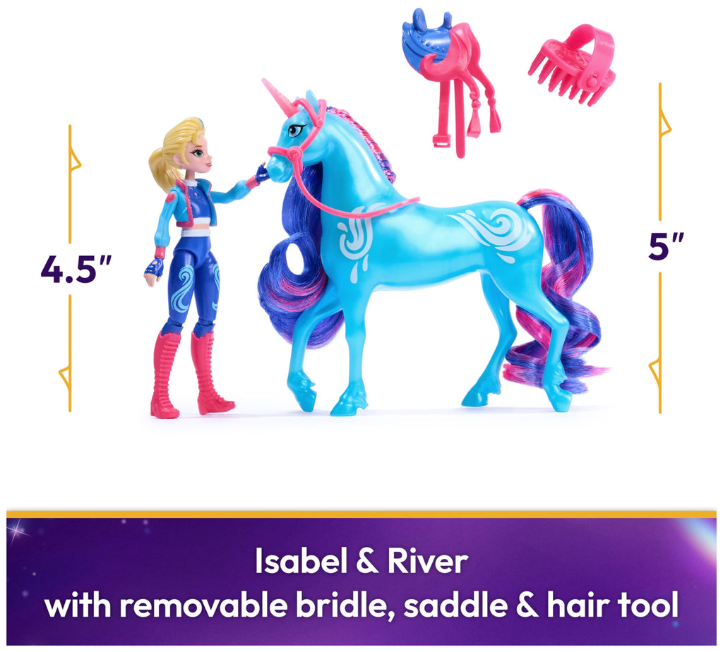 Unicorn Academy Isabel & River Doll and Unicorn Set – Posable Toys with Accessories for Girls Ages 4+
