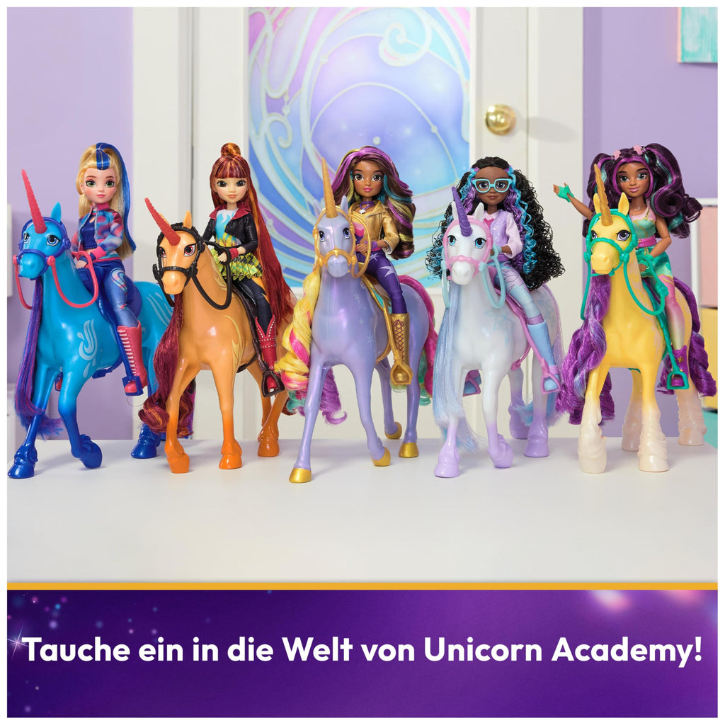 Unicorn Academy Layla Doll with 5 Accessories and Hair Styling Tool, 9.5-Inch Articulated Fashion Doll for Girls Ages 4+