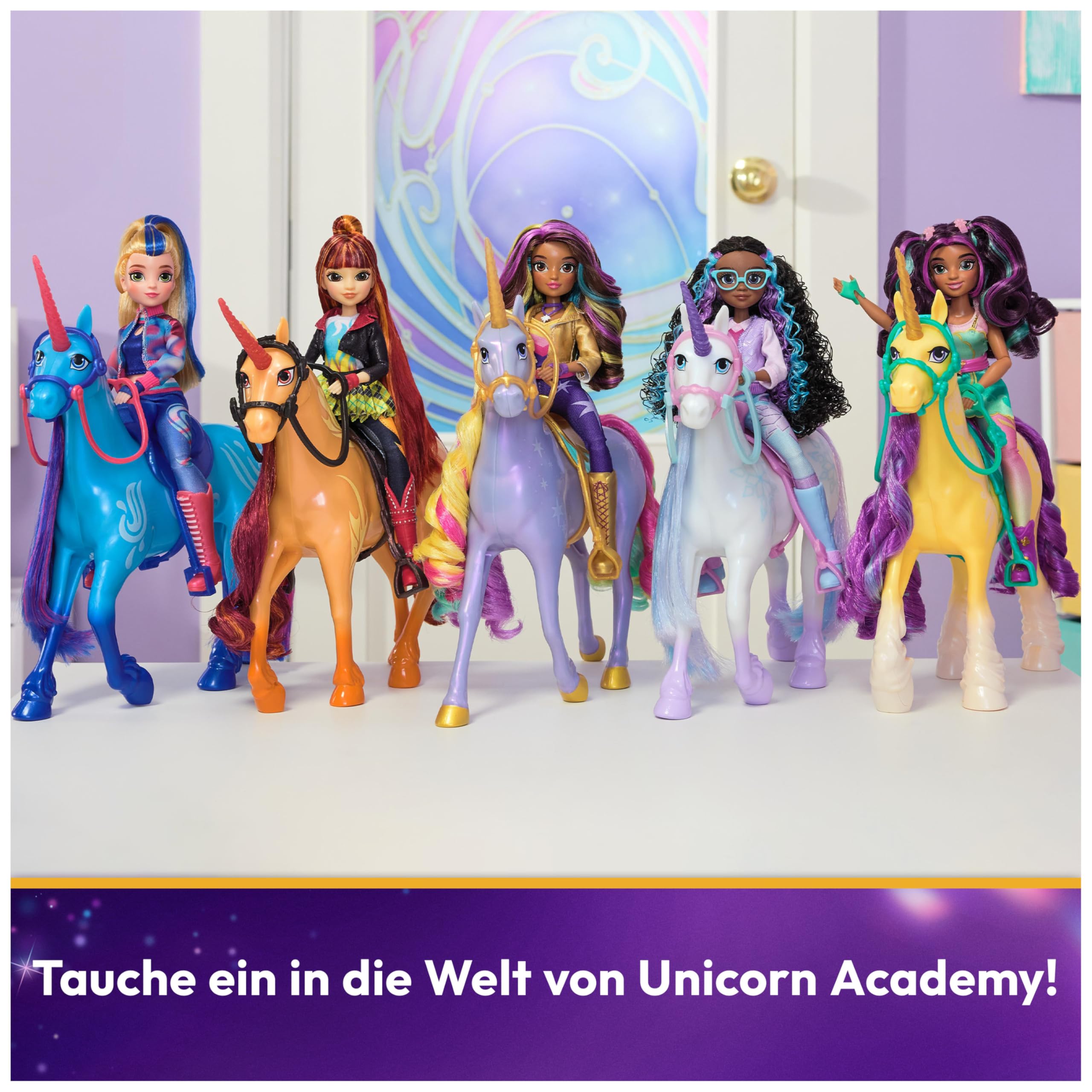Unicorn Academy Layla Doll with 5 Accessories and Hair Styling Tool, 9.5-Inch Articulated Fashion Doll for Girls Ages 4+