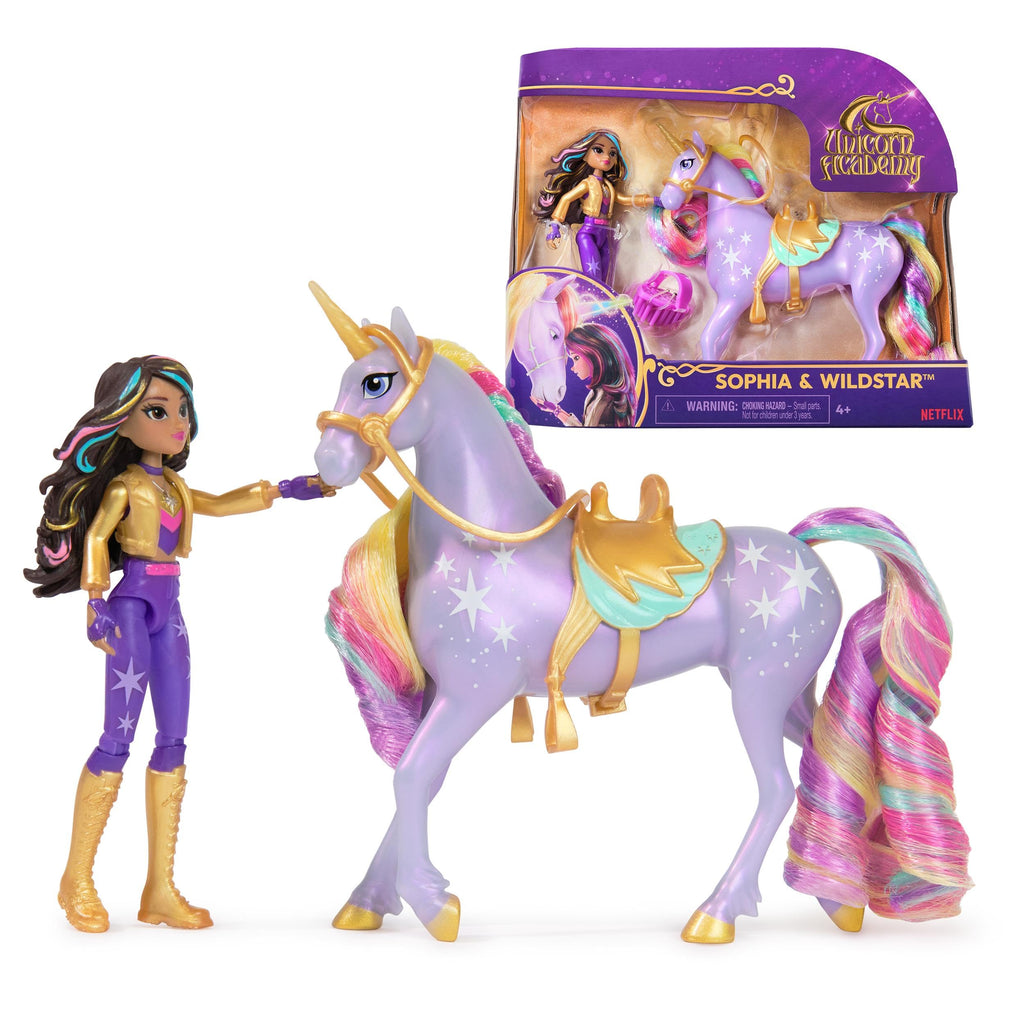 Unicorn Academy Sophia & Wildstar Doll and Unicorn Set with Accessories, for Ages 4+