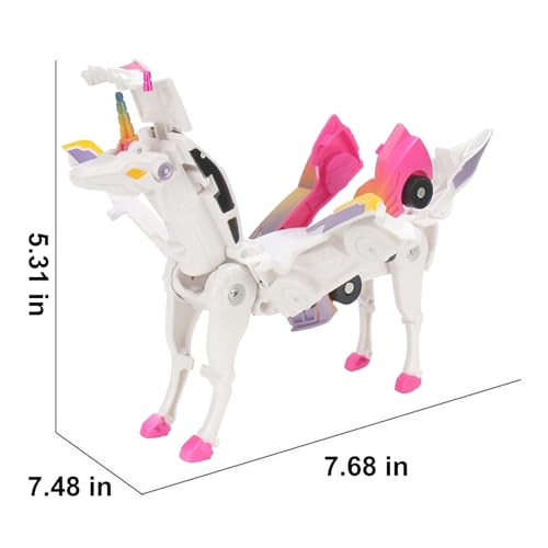 Unicorn Collision Transforming Cars Toy – 2-in-1 Magnetic Cars That Transform into a Unicorn with Wings, No Batteries Required, for Kids Ages 2-12, Pink