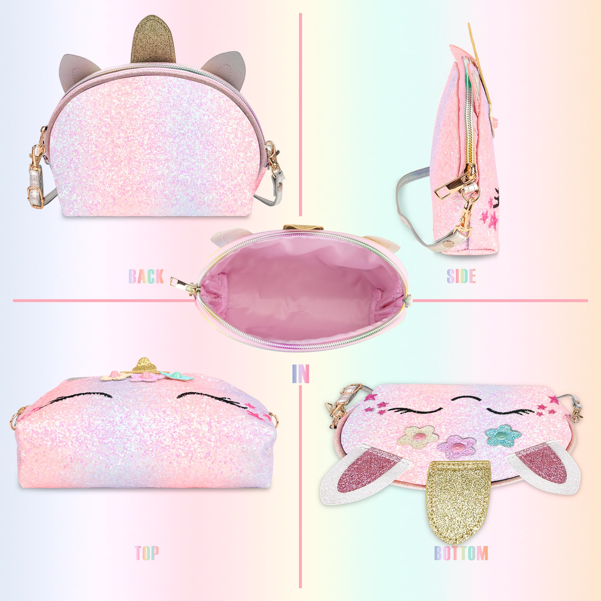 Unicorn Crossbody Purse for Little Girls with Matching Jewelry Set - YRUBOHA