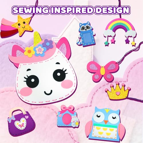 Unicorn Sewing Kit for Kids - 9 Easy DIY Projects for Beginners Ages 5+ - Pre-cut Felt Crafts with Instructions