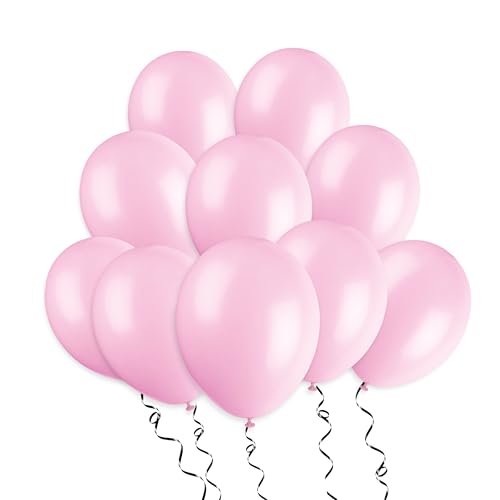 Unique Party Powder Pink Latex Balloons – 12 Inch, Pack of 10 for Baby Showers & Birthdays