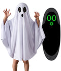 Unisex Ghost Costume for Kids – Glow-in-the-Dark Halloween Cloak Cape with See-Through Eyes