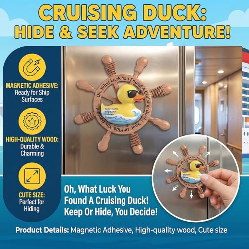 Unittype 12 Magnetic Cruise Ducks – Wooden Keep or Hide Game for Cruise Ship Fun