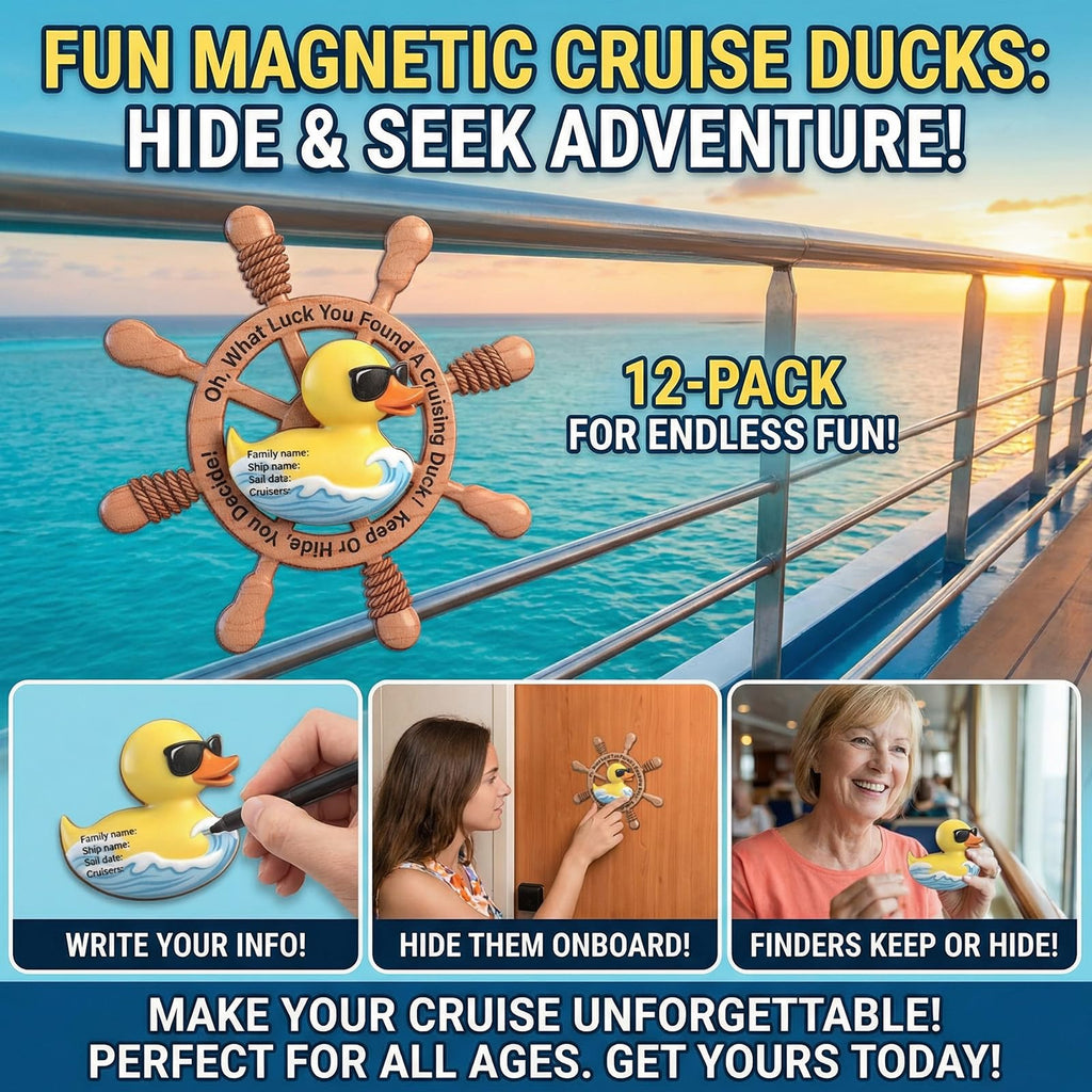 Unittype 12 Magnetic Cruise Ducks – Wooden Keep or Hide Game for Cruise Ship Fun