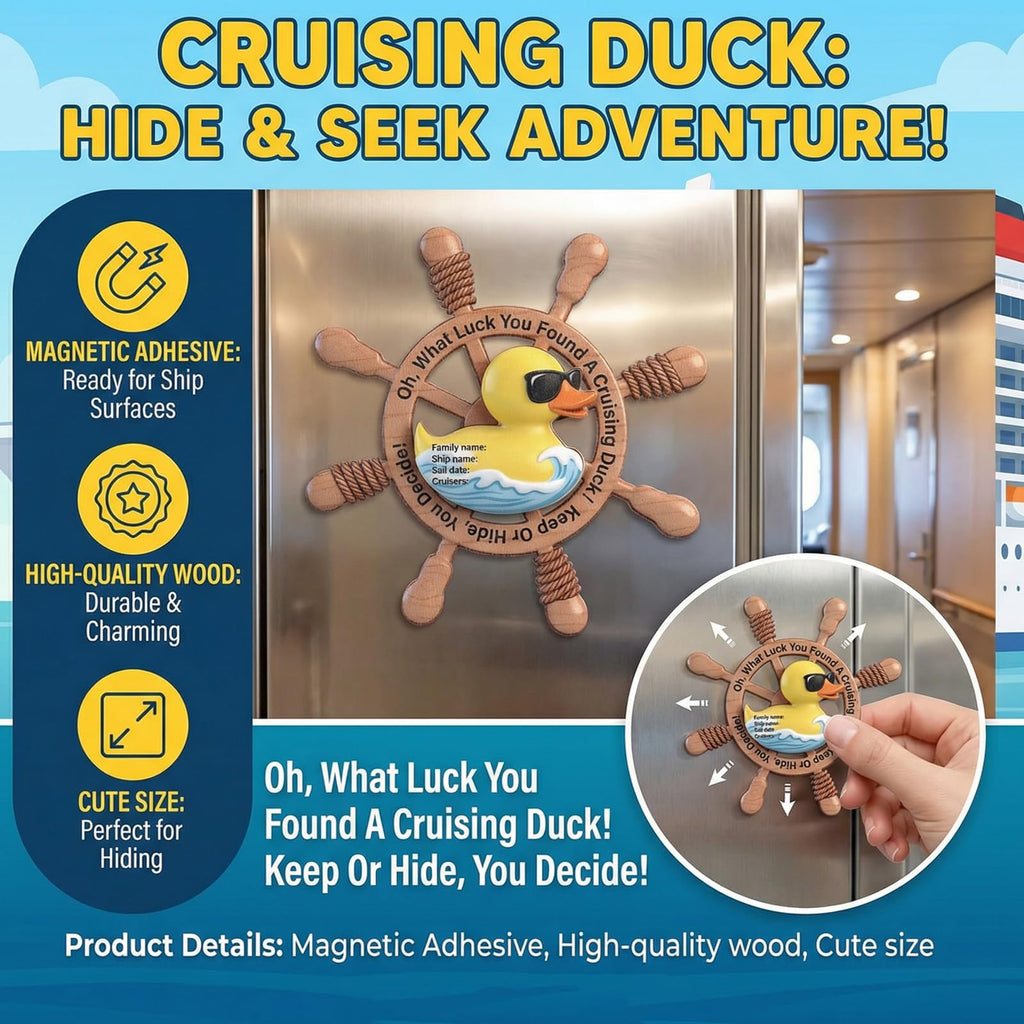 Unittype 12 Magnetic Cruise Ducks – Wooden Keep or Hide Game for Cruise Ship Fun