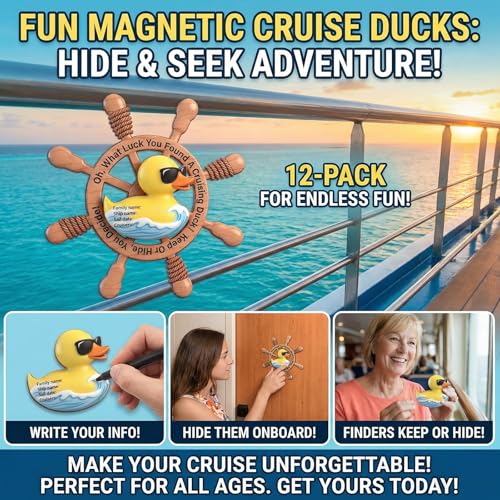 Unittype 12 Magnetic Cruise Ducks – Wooden Keep or Hide Game for Cruise Ship Fun