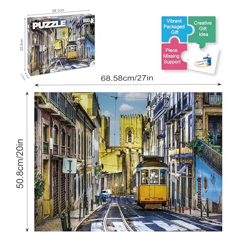 Universal Castle 1000-Piece Lisbon Panorama Jigsaw Puzzle – 27x20 Inch Challenge
