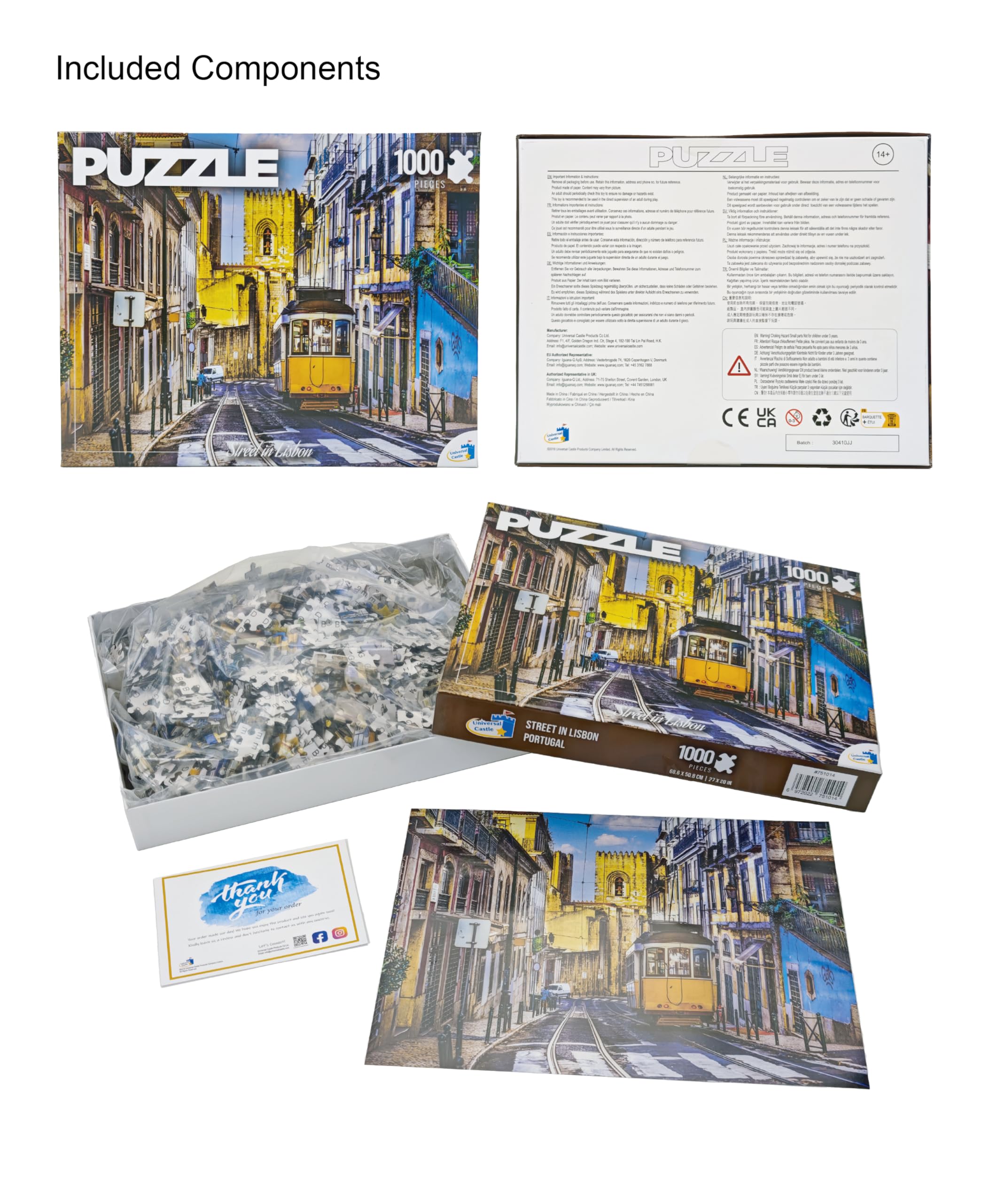 Universal Castle 1000-Piece Lisbon Panorama Jigsaw Puzzle – 27x20 Inch Challenge
