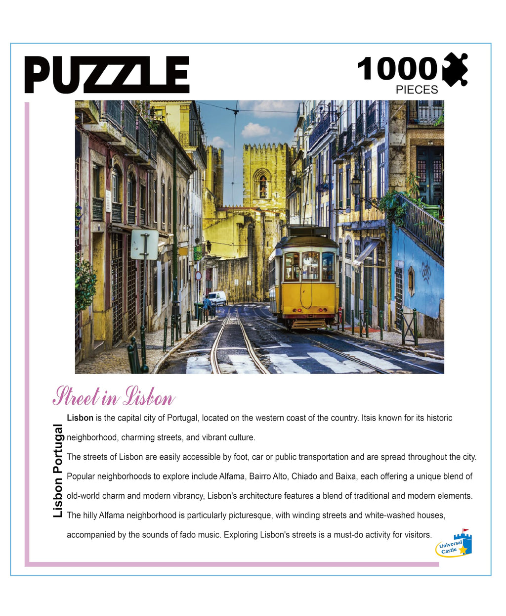 Universal Castle 1000-Piece Lisbon Panorama Jigsaw Puzzle – 27x20 Inch Challenge