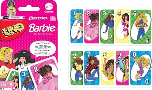 UNO Barbie Card Game: Special 'Hi, Barbie!' Rule for Family Game Nights & Travel