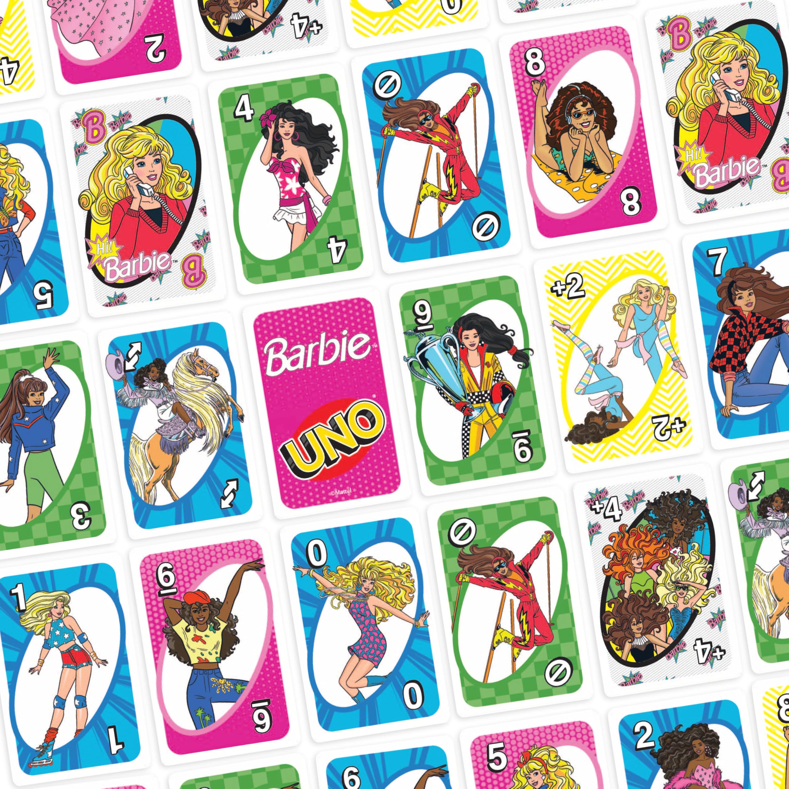 UNO Barbie Card Game: Special 'Hi, Barbie!' Rule for Family Game Nights & Travel