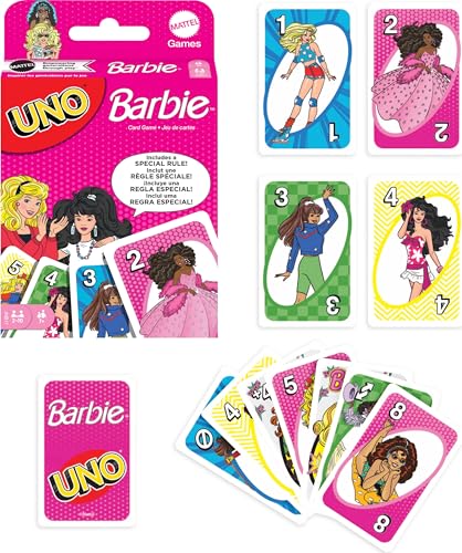 UNO Barbie Card Game: Special 'Hi, Barbie!' Rule for Family Game Nights & Travel