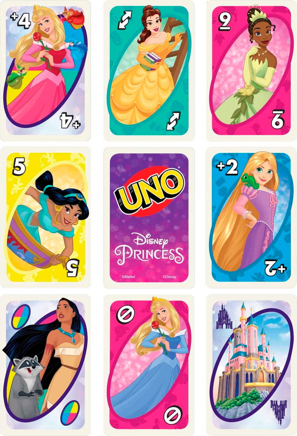 UNO Disney Princesses Card Game – 112 Cards with Power of Friendship Wild Card for Ages 7+