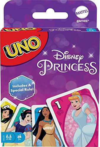 UNO Disney Princesses Card Game – 112 Cards with Power of Friendship Wild Card for Ages 7+