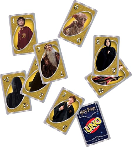UNO Harry Potter Card Game in Storage Tin – 112 Cards, 2-10 Players, Ages 7+