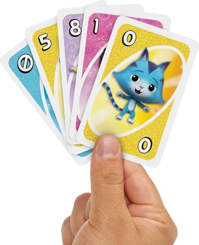UNO Junior Gabby's Dollhouse Card Game – 3-Level Play for Kids Ages 3+