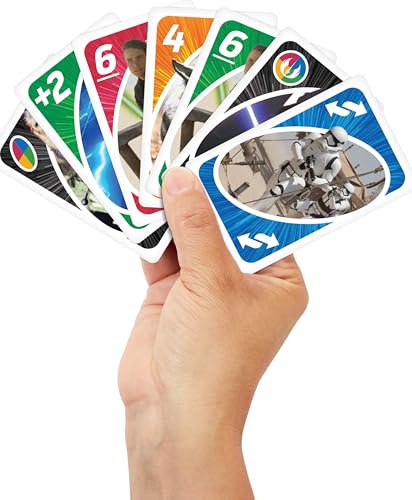 UNO Star Wars Card Game – 112 Cards with The Force Wild Card, Matching Game for Ages 7+
