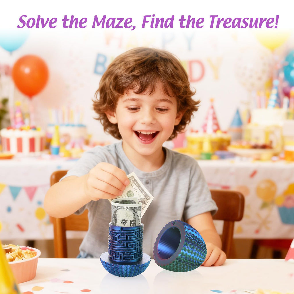 Unorgee Egg Shaped Cash Maze Puzzle Box – 3D Maze Egg with Hidden Compartment for Money & Gift Cards, Reusable Easter Gift for Kids, Teens, Adults