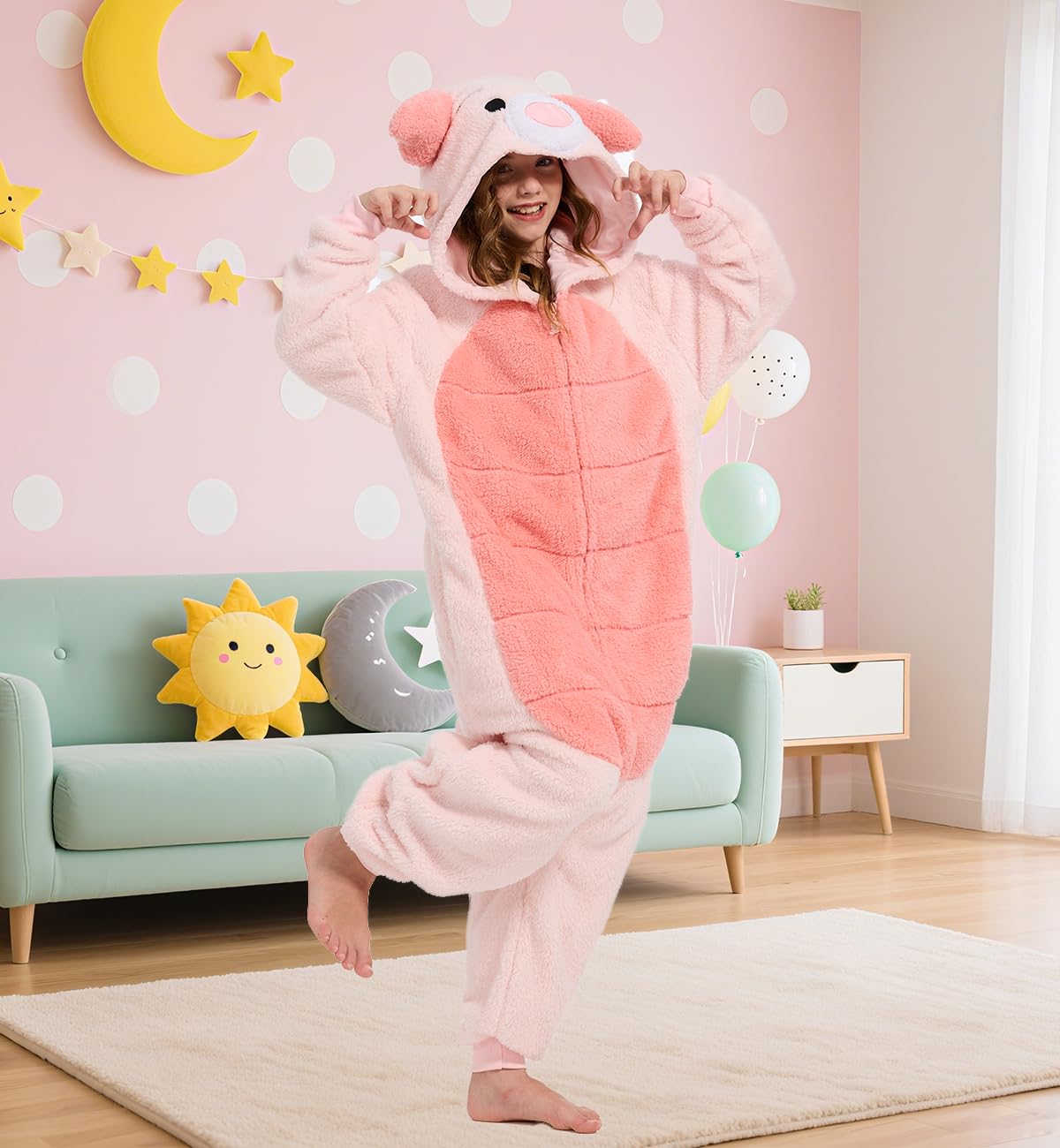 Unpifolov Kids Pig Cosplay Jumpsuit – Unisex Animal Costume for Children & Teenagers