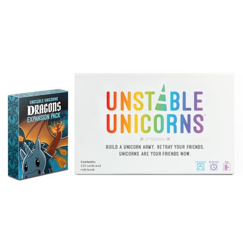 Unstable Unicorns Dragons Expansion – 54 Dragon Cards for Ages 14+