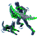 Uodofy T13 3D Action Figure Set – Pre-Assembled Multi-Jointed Robot Toy (Black + Green)