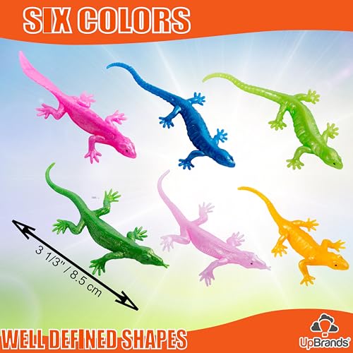 UpBrands Rubber Lizards Toys 24-Pack - Bulk Set for Party Favors, Goodie Bags, Pinata Fillers