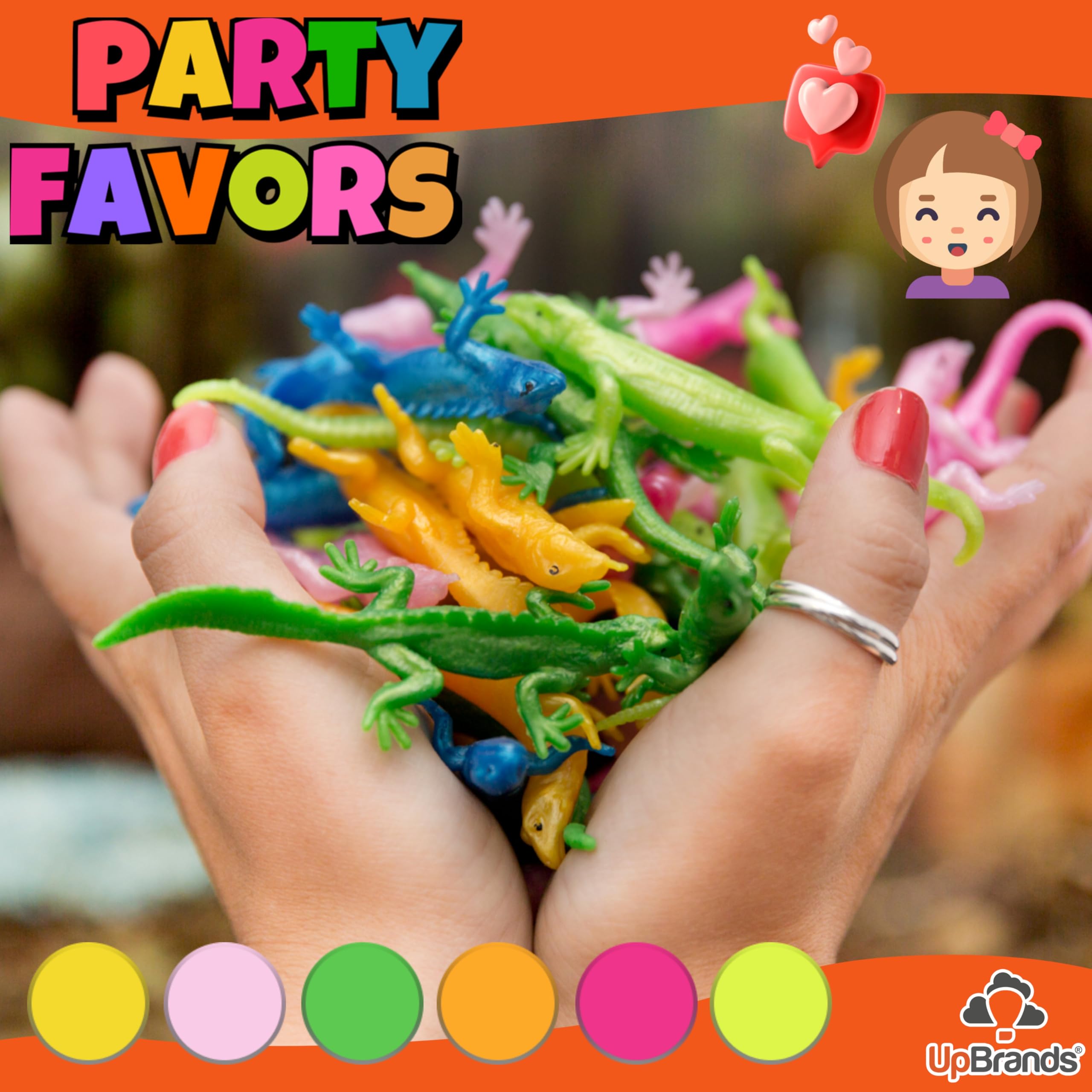 UpBrands Rubber Lizards Toys 24-Pack - Bulk Set for Party Favors, Goodie Bags, Pinata Fillers