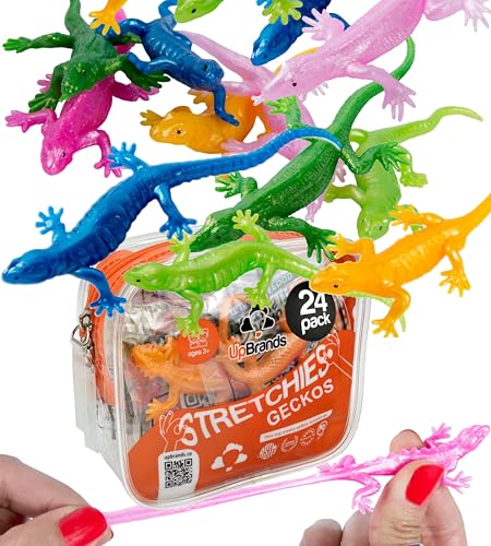 UpBrands Rubber Lizards Toys 24-Pack - Bulk Set for Party Favors, Goodie Bags, Pinata Fillers