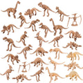 UPINS 30-Pack Dinosaur Skeleton Figures - 3.7 Inch Assorted Plastic Dino Bones for Sand Dig, Party Favors, Educational Play