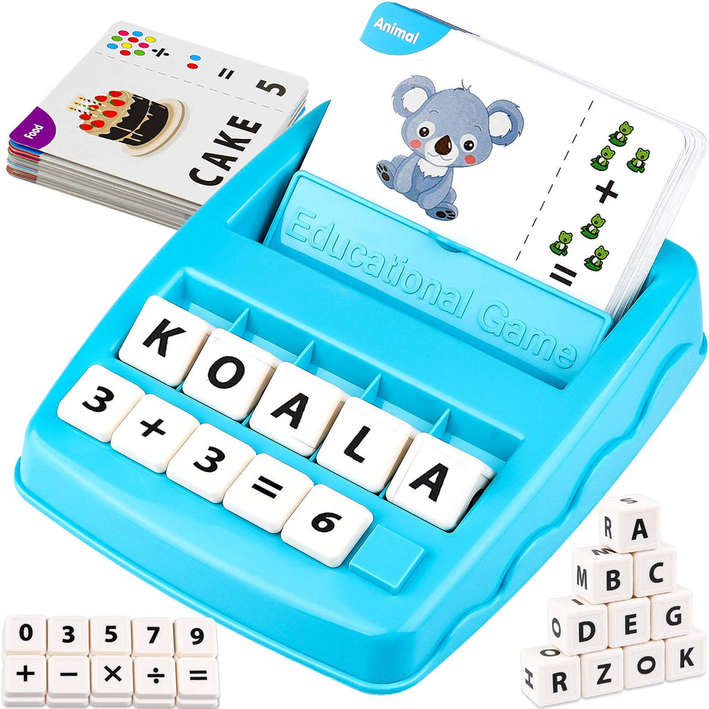 UPJAYEEK 2 in 1 Matching Letter and Number Game for Kids Ages 3-7 - Sight Words Recognition and Math Flash Cards Educational Toy