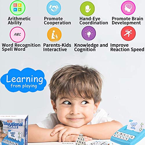 UPJAYEEK 2 in 1 Matching Letter and Number Game for Kids Ages 3-7 - Sight Words Recognition and Math Flash Cards Educational Toy