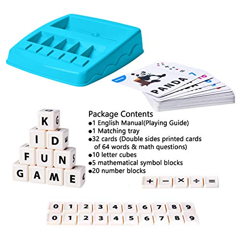 UPJAYEEK 2 in 1 Matching Letter and Number Game for Kids Ages 3-7 - Sight Words Recognition and Math Flash Cards Educational Toy