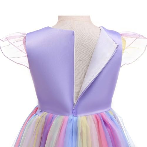 URAQT Unicorn Costume Set for Girls – Princess Dress with Necklace & Headband