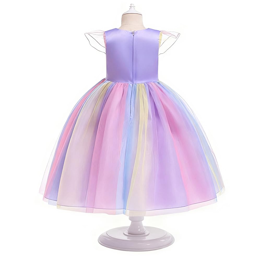 URAQT Unicorn Costume Set for Girls – Princess Dress with Necklace & Headband