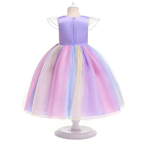 URAQT Unicorn Princess Dress Set with Necklace and Headband for Girls Toddlers