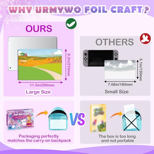 URMYWO Princess Foil Art Craft Kit – No Mess Activity for Kids Ages 4-8