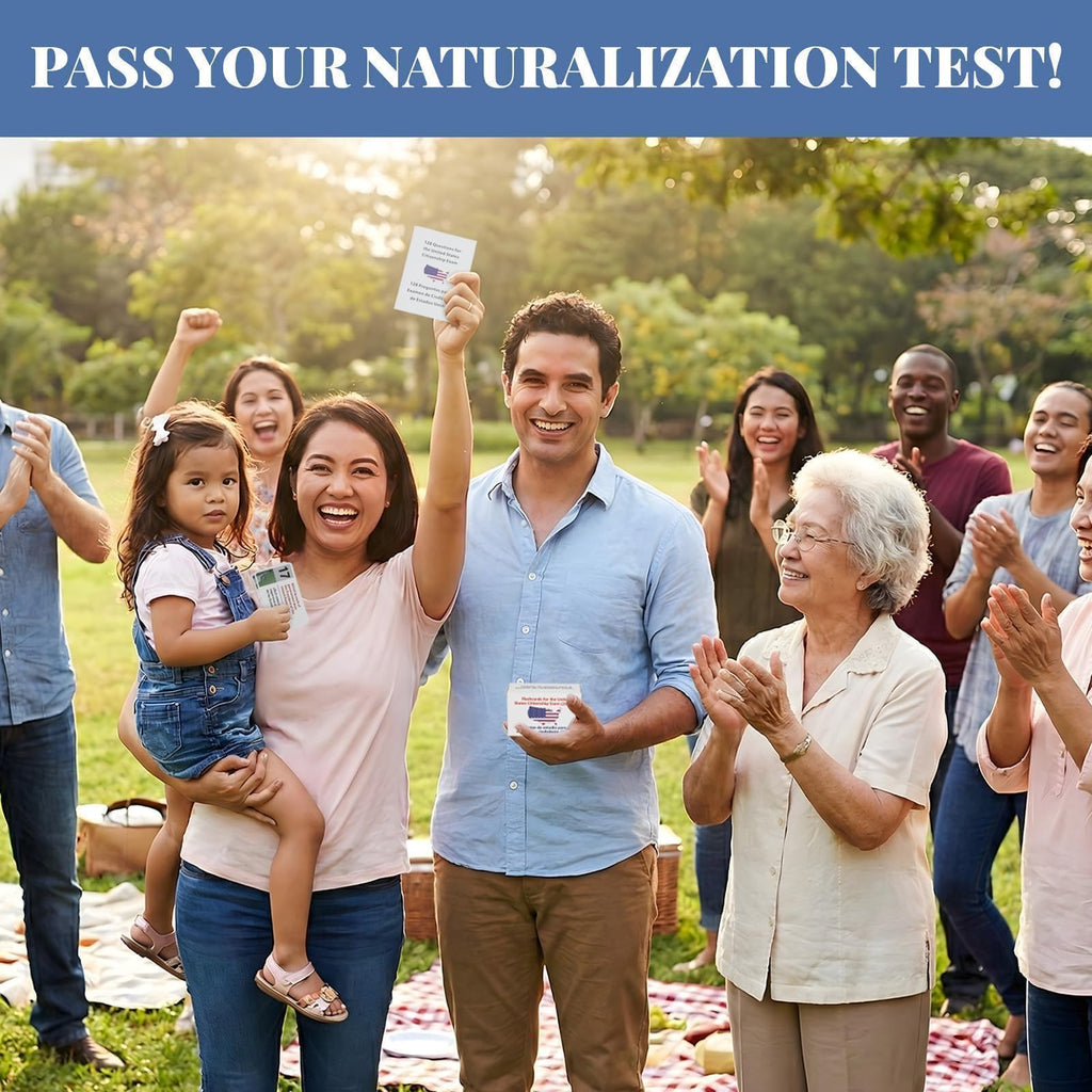 US Citizenship Flash Cards 2026 – 128 Civics Questions Bilingual English & Spanish – Naturalization Test Study Guide