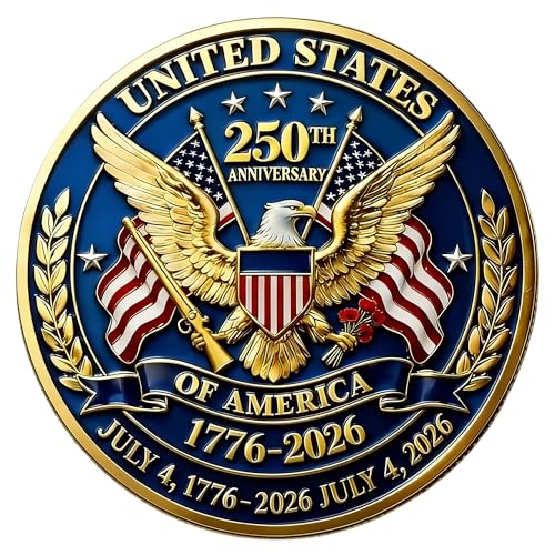 USA 250th Anniversary Challenge Coin 1776-2026 – Patriotic Iron Commemorative Medallion by SNKVAUP