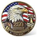 USA 250th Anniversary Challenge Coin – High Relief Bald Eagle & Liberty Bell Commemorative Medal, Patriotic Gift for Veterans and Collectors