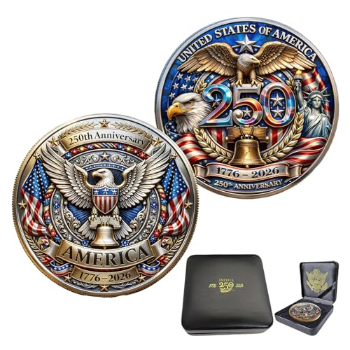 USA 250th Anniversary Challenge Coin – Patriotic Eagle Design Commemorative Collectible