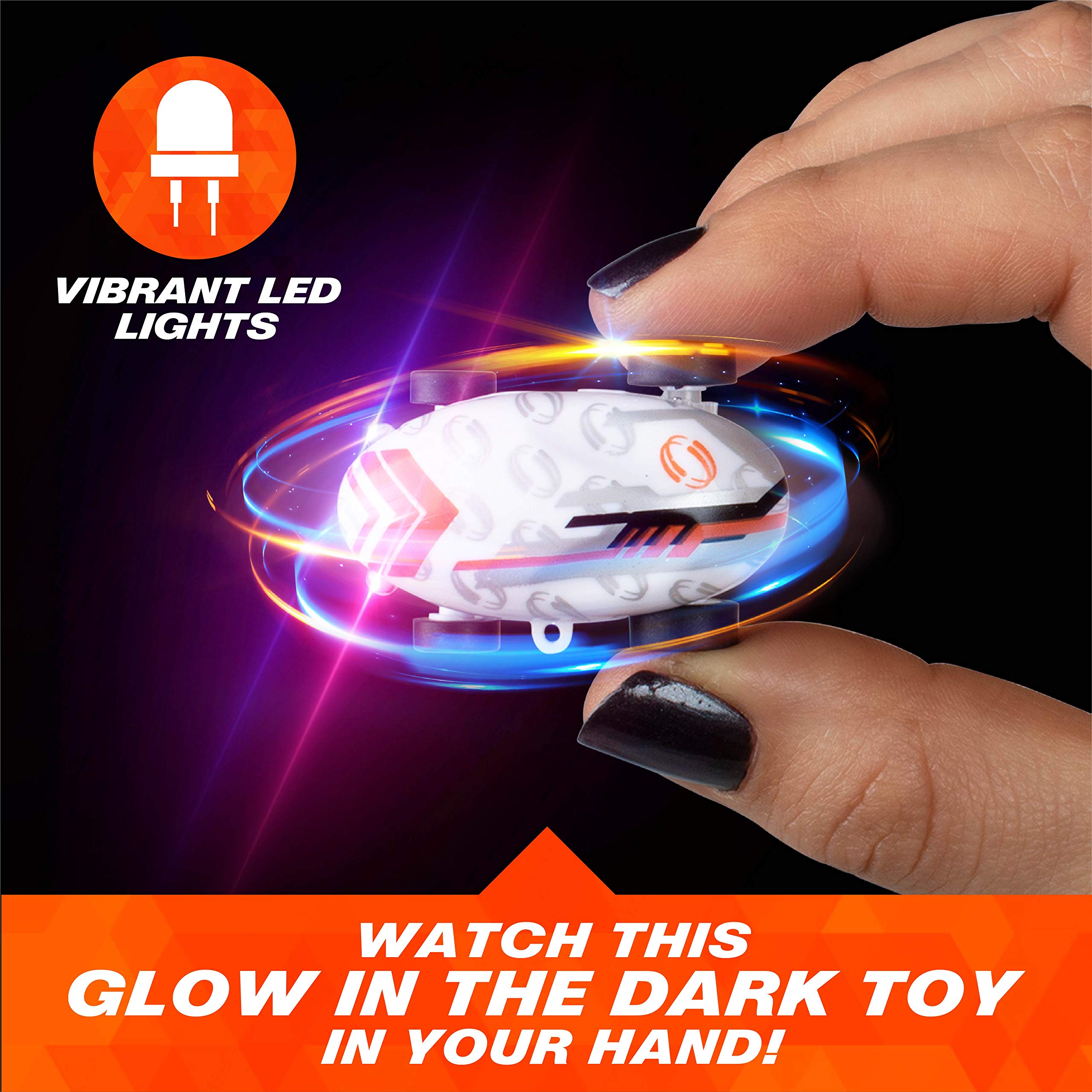 USA Toyz Whipz Micro Racers: Glow in the Dark LED Mini Keychain Car with Stunt Ball and USB Charger