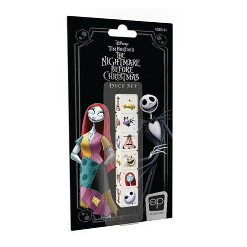 USAOPOLY Nightmare Before Christmas Dice Set – 6 Collectible d6 Dice with Jack, Sally, Oogie Boogie & More (Officially Licensed)